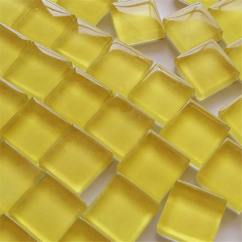 yellow 50 штук 10*10*4 мм цветной Кристальный стеклянный квадратный пазл для детей креативные настольные игры - Цвет: yellow