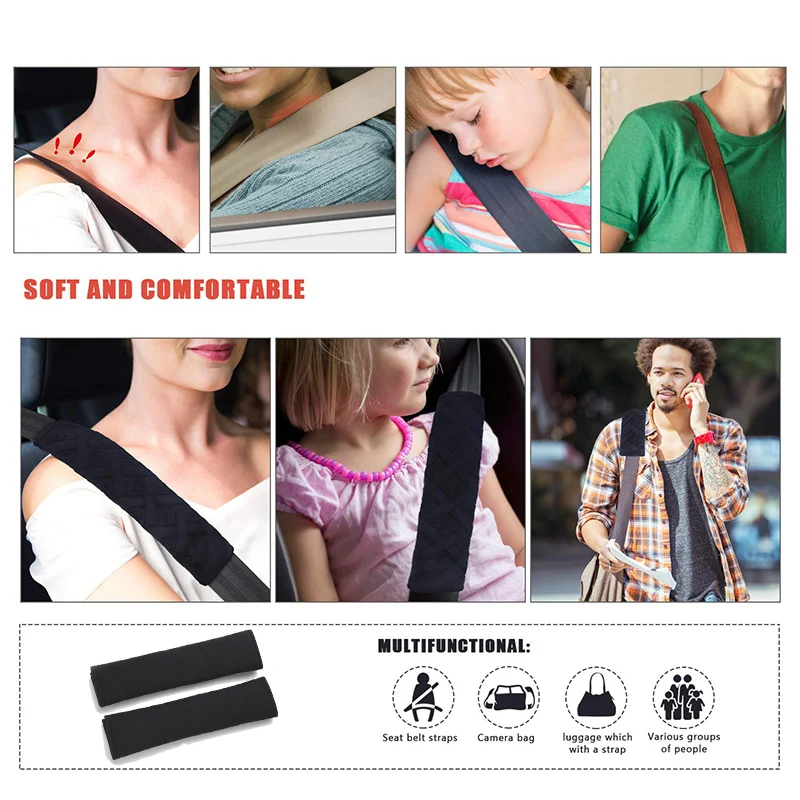

1/2pcs Universal Car Seat Shoulder Strap Pad Cushion Cover Car Belt Protector Seat Belt Cover for Kids Car Interior Accessories
