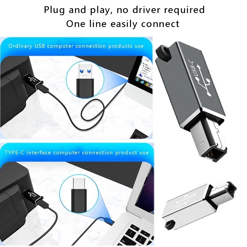 77UA Portable USB C to MIDI Port Type-c Female Durable Compact Simple Use Printer Scanner Adapter Plug and Play | Компьютеры и офис