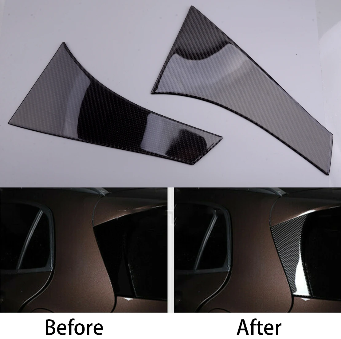

2Pcs Rear Window Spoiler Side Wing Cover Trim Carbon Fiber Black Fit for Mercedes-Benz GLA X156 2013 2014 2015 2016 2017 2018
