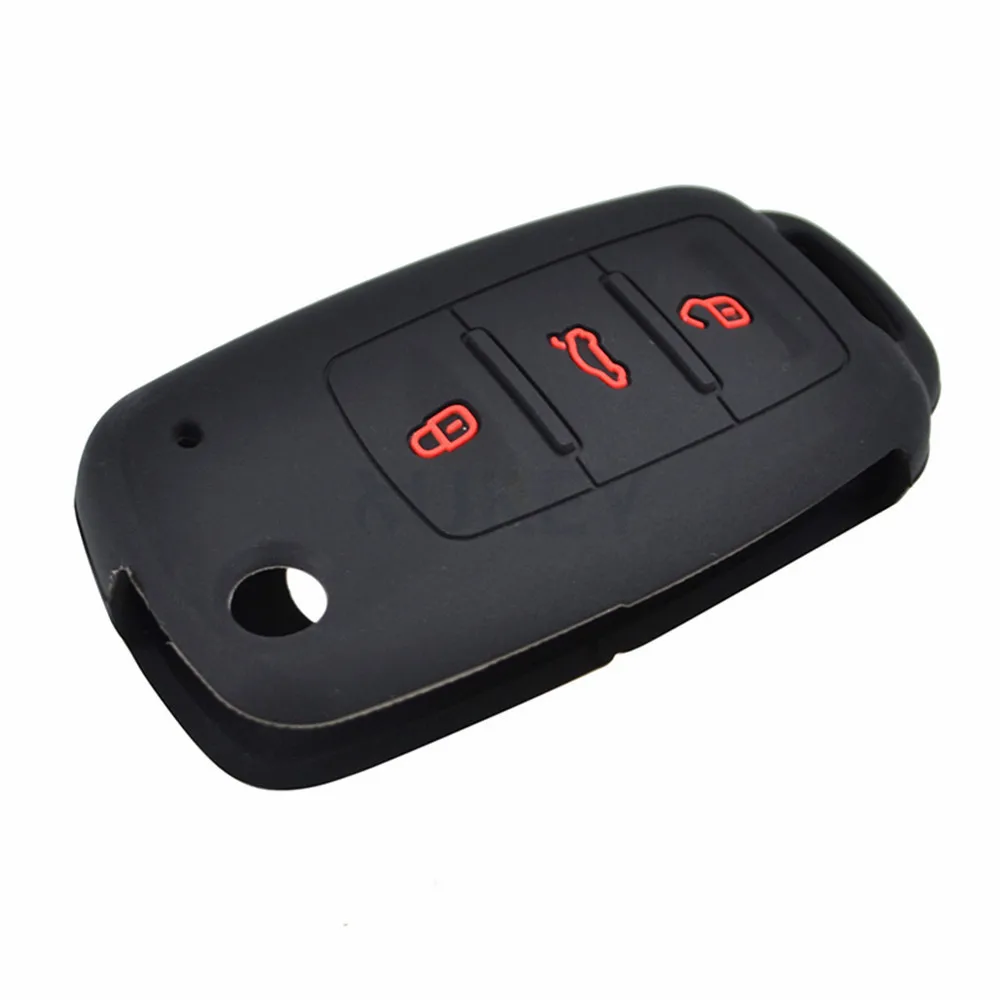 Силиконовый чехол для ключей от машины VW POLO Bora Beetle Tiguan Passat CC Golf Seat Leon Altea Ibiza SKODA Fabia