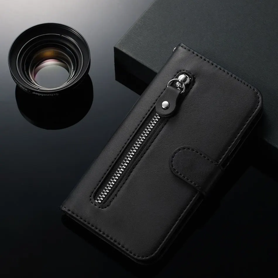 Black B Чехол-книжка на молнии для сумки huawei Honor 20i 8S 8A Nova 3e 4e 5i P Smart Z Plus P30 Pro P20 Lite Y6 Y5 Y7 Y9 Prime D27H - Цвет: Black B