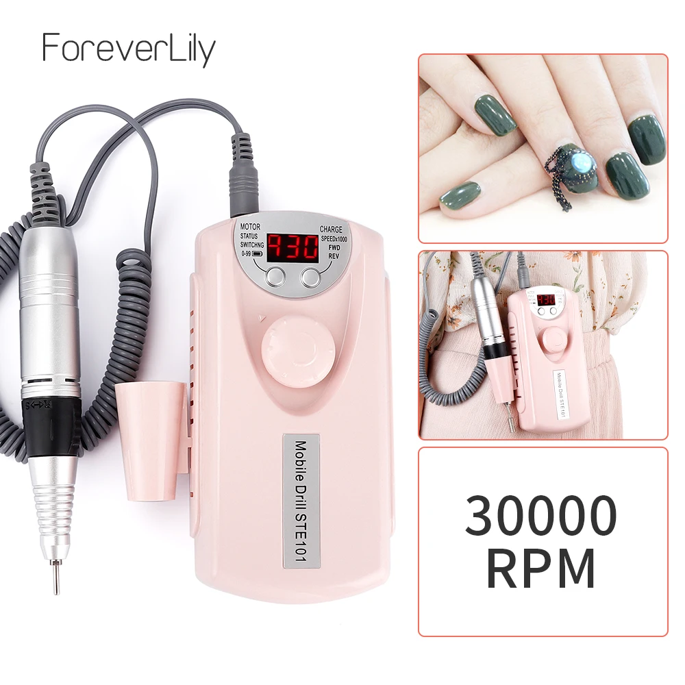 30000 об/мин перезаряжаемая портативная дрель для ногтей с 6 шт. керамическими