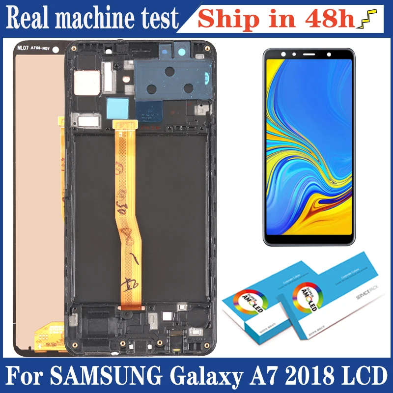 100% Оригинальный 6 0 &quotAMOLED дисплей для Samsung Galaxy A7 2018 A750 SM A750F Полный ЖК с сенсорным