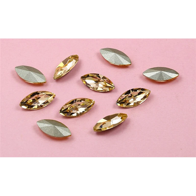 AB хрустальные стразы K9 стеклянные заостренные камни конский глаз для одежды