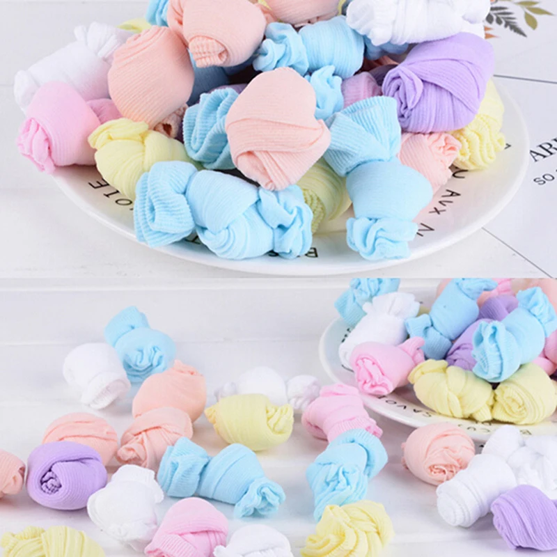 

New 10 Pairs Newborn Soft Cotton Baby Socks Solid Color Baby Girl Socks Boy Infant Toddler Knee High Baby Sock Baby Stuff