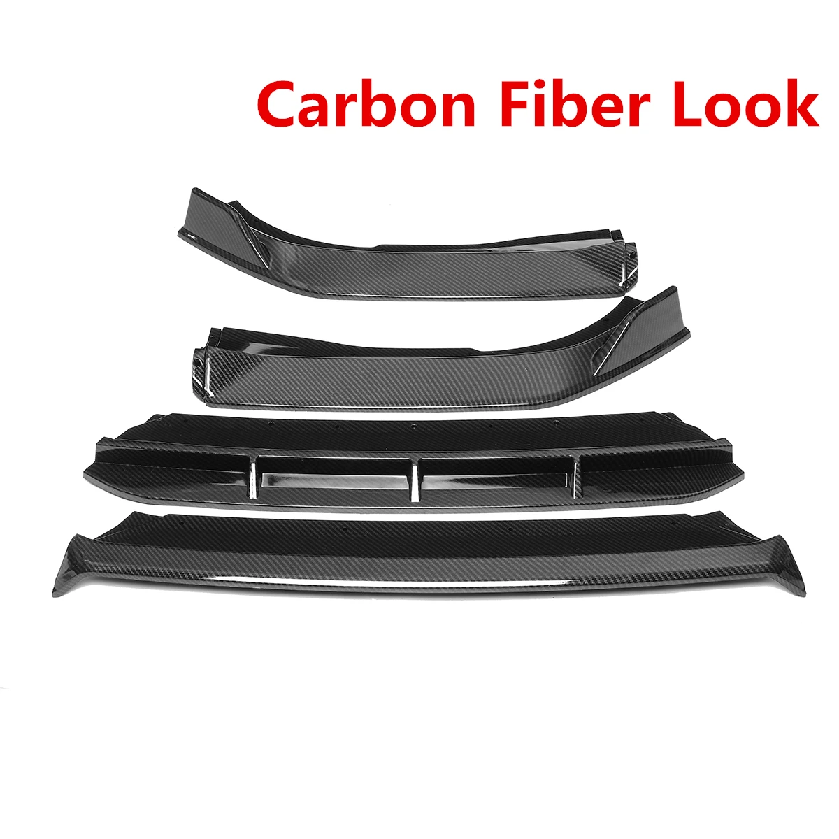 Carbon Fiber Look Черный 4 шт. автомобильный передний бампер для губ разветвитель для тела комплект спойлер разветвитель переднего бампера для Honda для Accord 10th-19 Gen Sport - Цвет: Carbon Fiber Look