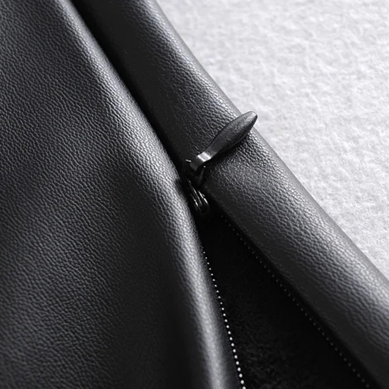 

PU Pants Women's High Waist Skinny Trousers Pencil Pant Black Mujer Faux Leather Slim Pant Casual Streetwear Solid Thick Pant Za