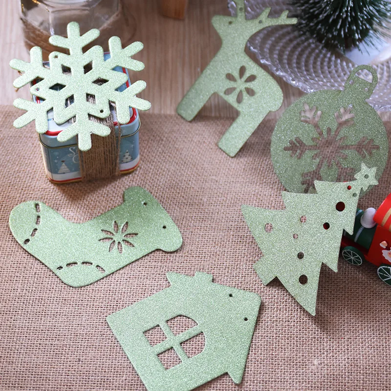 

6 шт./пакет Лось Снежинка Рождественская елка кулон для новогодней домашней шкаф окно украшение 2021 рождественские висячие украшения