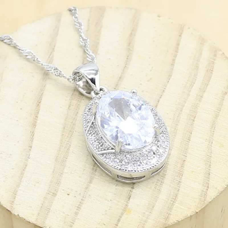 Серебряное ожерелье с подвеской для женщин оливковый зеленый синий белый