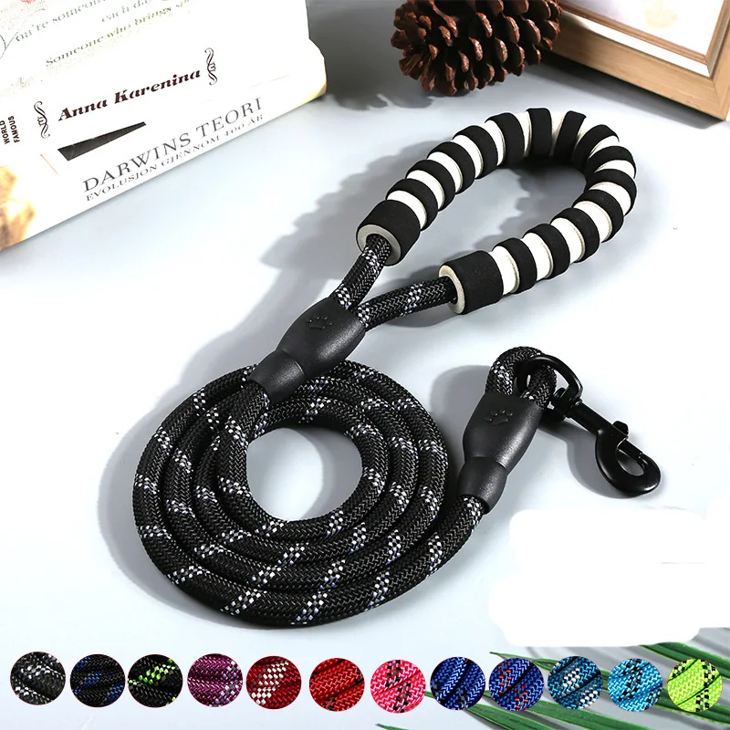 

Nylon 1.5M Pet Dog Leash Dog Sling Color Night Reflective Durable Walking Training Traction Rope Dog Leash With Dog Leash