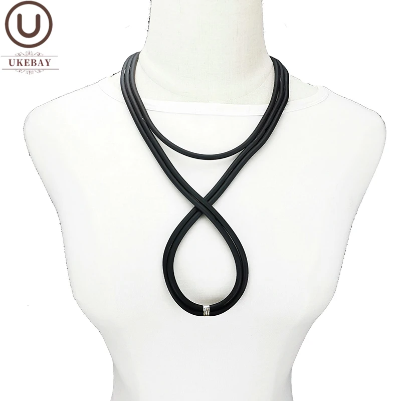 

UKEBAY New Pendant Necklaces Women Jewelry Rubber Necklace Elasticity Chain Handmade Gothic Choker Necklace Valentine's Day Gift