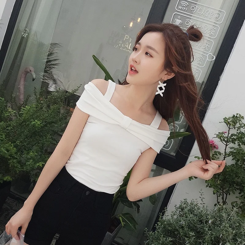 COIGARSAM Сексуальная Блузка с оборками женская летняя блузка без рукавов вырезом