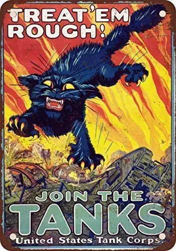 

Tin Sign New Aluminum Metal 1918 Join The U.S. Tank Corps Sign Retro 11.8 x 7.8 Inch