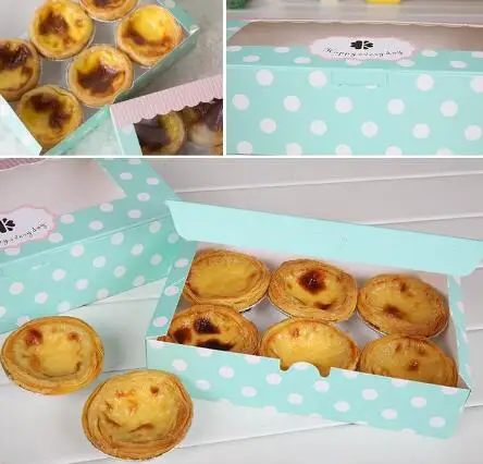 5 шт. коробка для торта из крафт-бумаги с прозрачным окошком ПВХ синяя печенья и