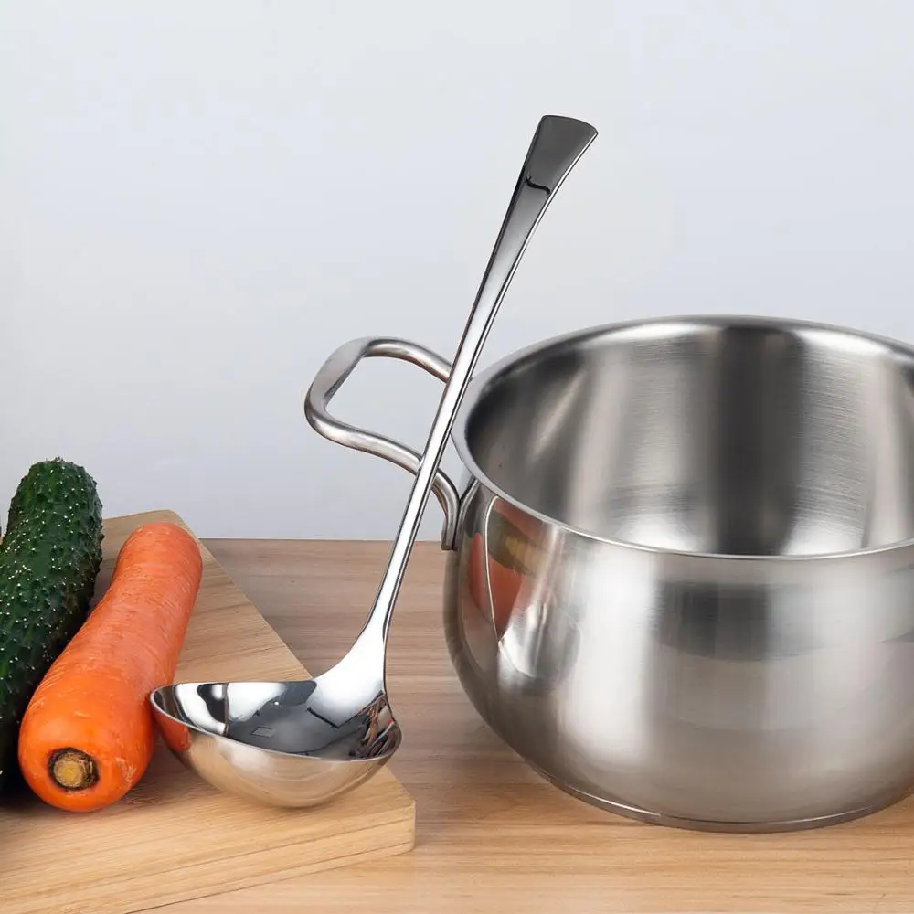 11 дюймов Корейская бытовая большая ложка для супа из нержавеющей стали 18/10