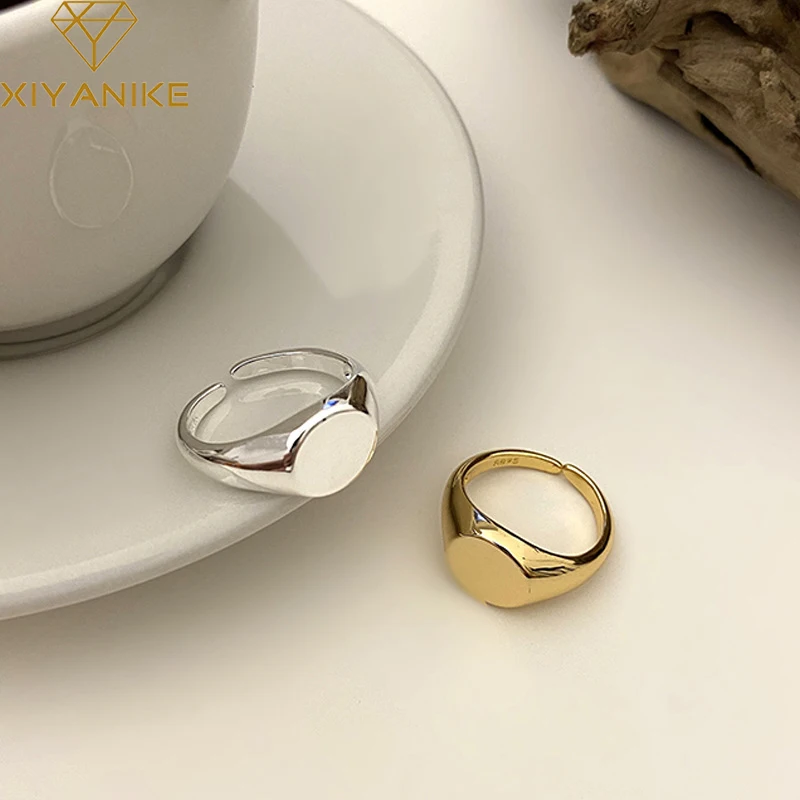 

Женское гладкое кольцо с эллипсом, из серебра 925 пробы