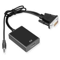 full hd 1080p vga to hdmi compatible cable converter adapter with audio 3 5 mm jack tv box pc laptop to hdtv projector monitor