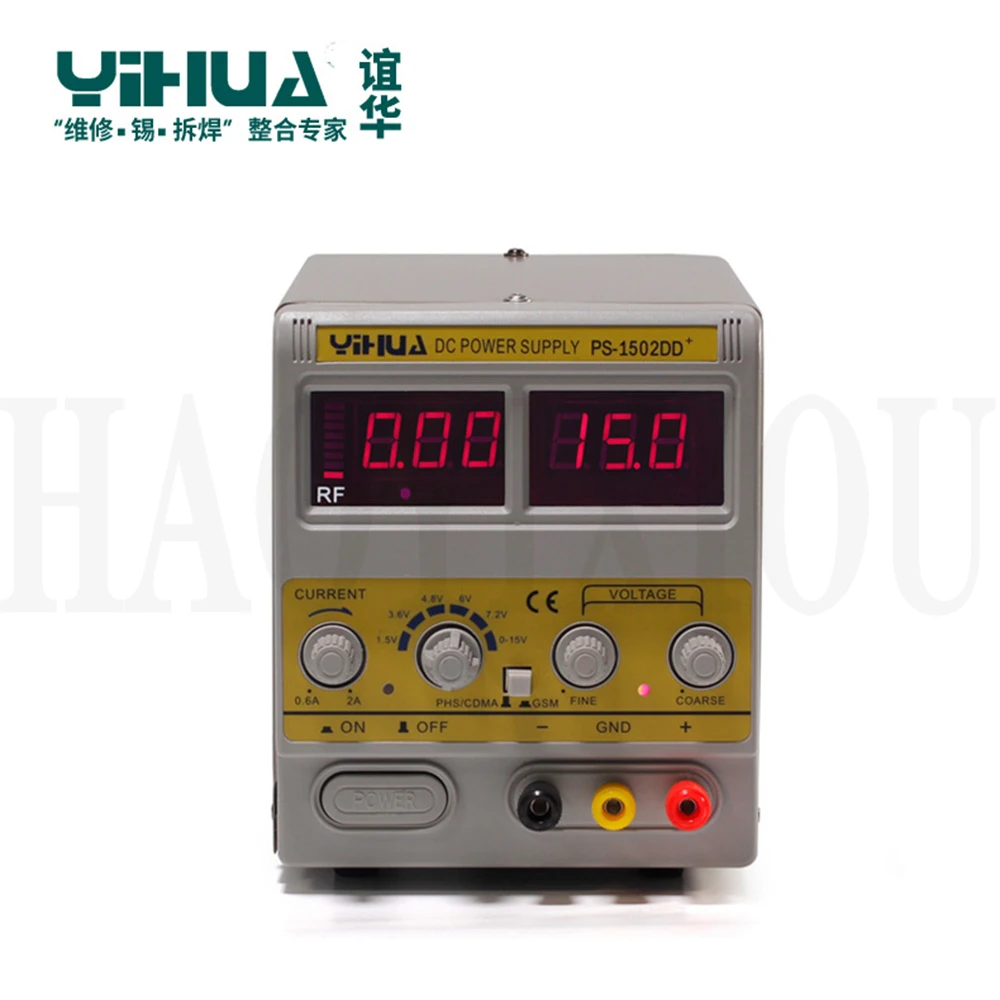 YIHUA 1502DD+ для мобильного телефона 15V 2A Регулируемый источник питания постоянного тока с светодиодный дисплеем