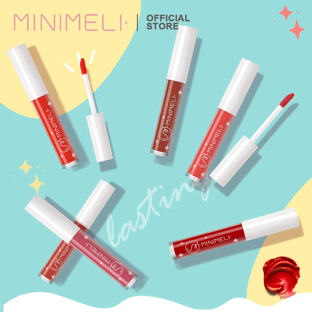 Миниатюрная жидкая помада для макияжа MINIMELI пигментированная Помада губ матовая