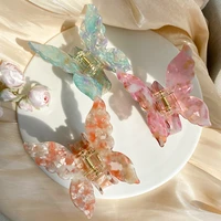 small hair claw clip acetate butterfly hair clip claw colorful korean hair claw clips for girl