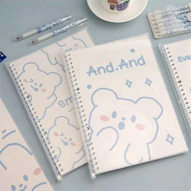 Милый тетрадь Kawaii с медведем Кроликом блокнот на спирали спиральная книга