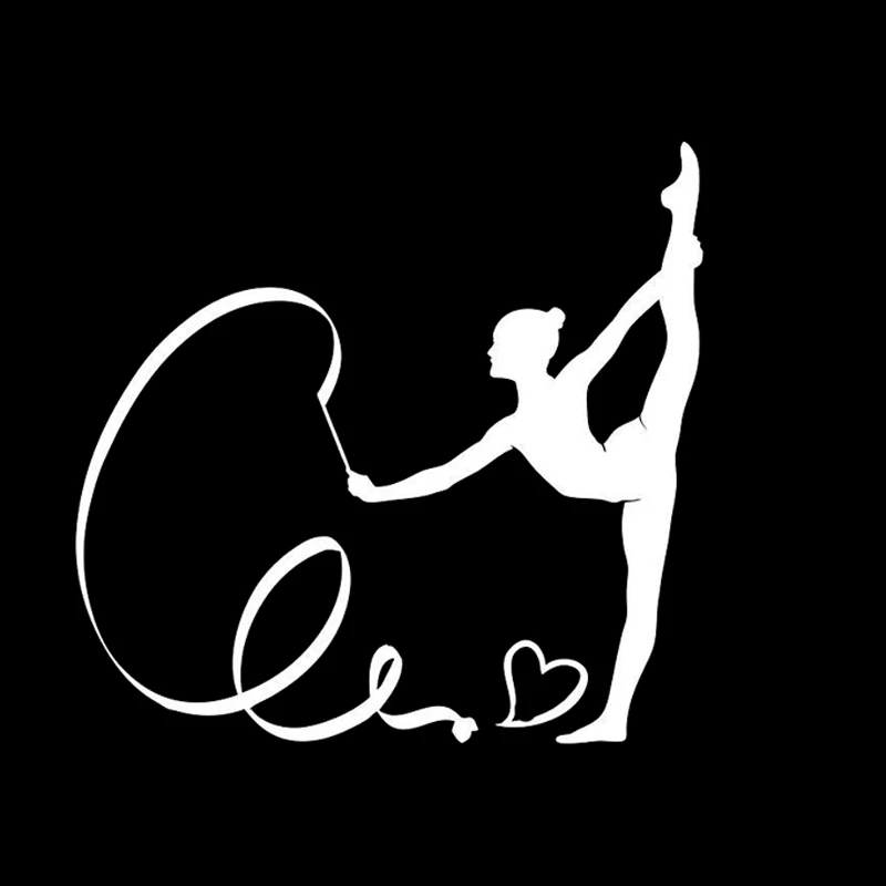 

14x15CM Interesting Gymnast Silhouette Car Sticker Vinyl Black/Silver