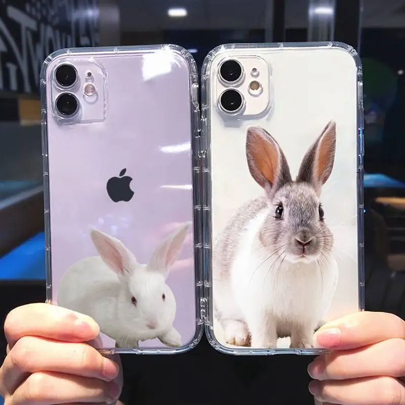 

bunny Phone Case For iphone 13 12 11 8 7 plus mini x xs xr pro max Transparent soft