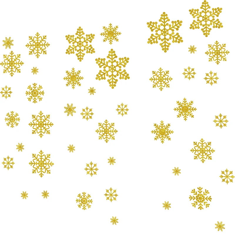 Золотой стикер снежинки окна со сноубордом Стекло наклейка сверкающая Золотая