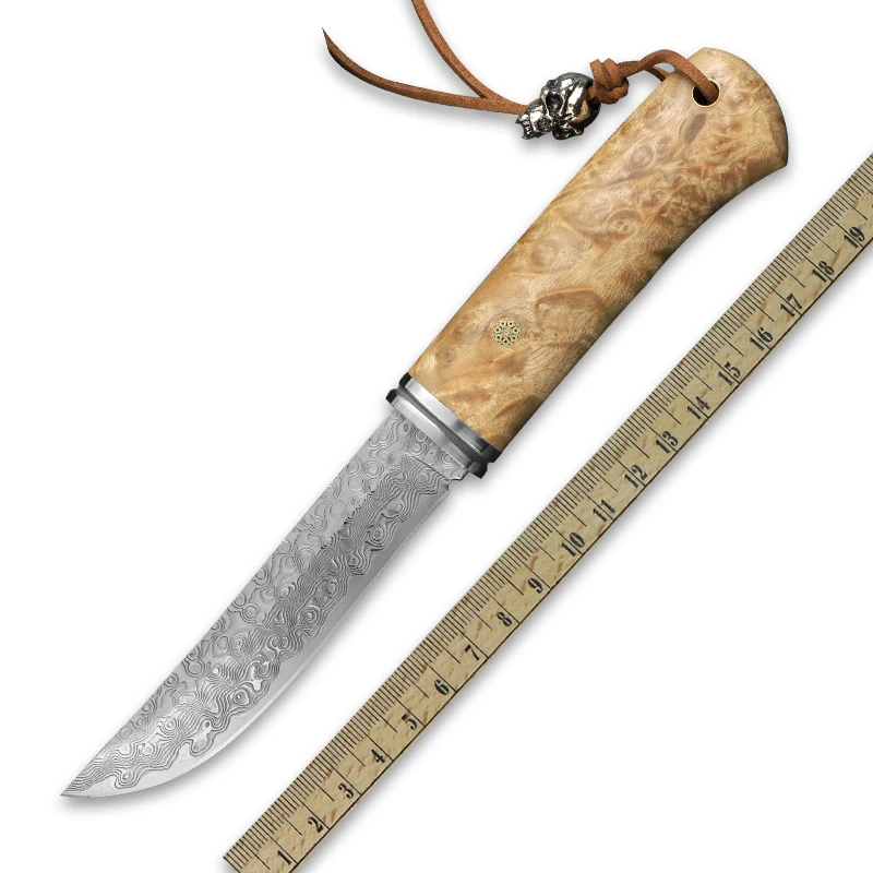 Японский нож ALVELY из дамасской стали с фиксированным лезвием высококачественный