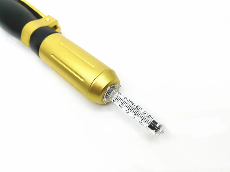 2in1 Meso Injection Gun Hyaluron Pen 0.3ml&0.5ml Head Gold Hyaluronique Acid Pen Lip Filler Jnjector Noninvasive Nebulizer New