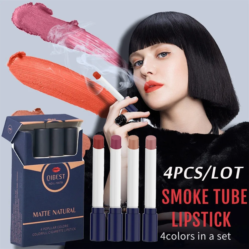 Креативная матовая губная помада для сигарет 4 цвета водостойкая телесного
