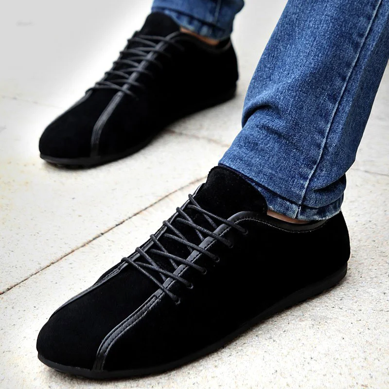 

2021 Spring New Men Shoes Comfortable Racing Shoes Soft Leather Men Casual Driving Shoes