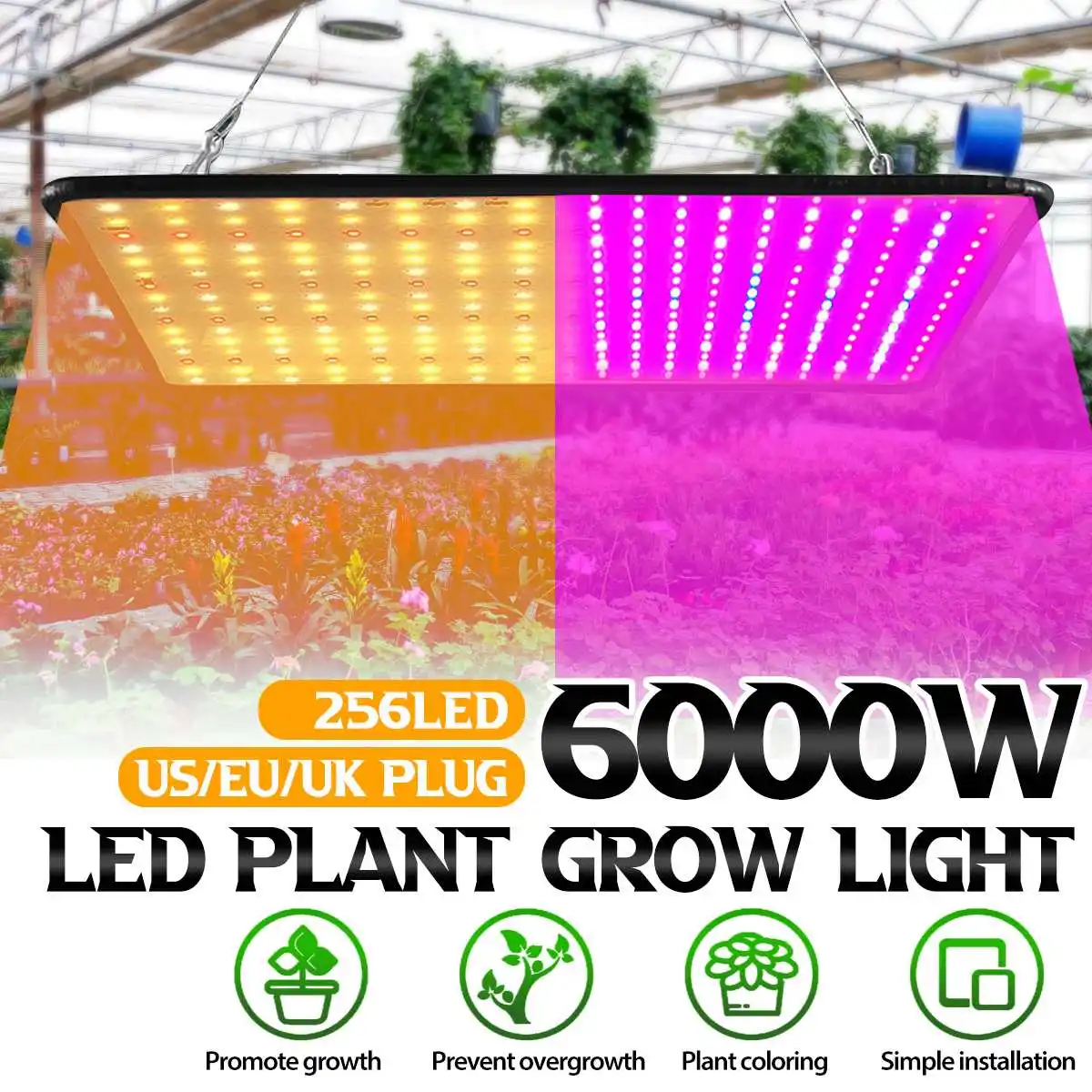 

6000W LED Grow Light Waterproof Phytolamp 256 LEDs Phyto Growth Lamp AC85-265V Full Spectrum Plant Lighting For Indoor Plant