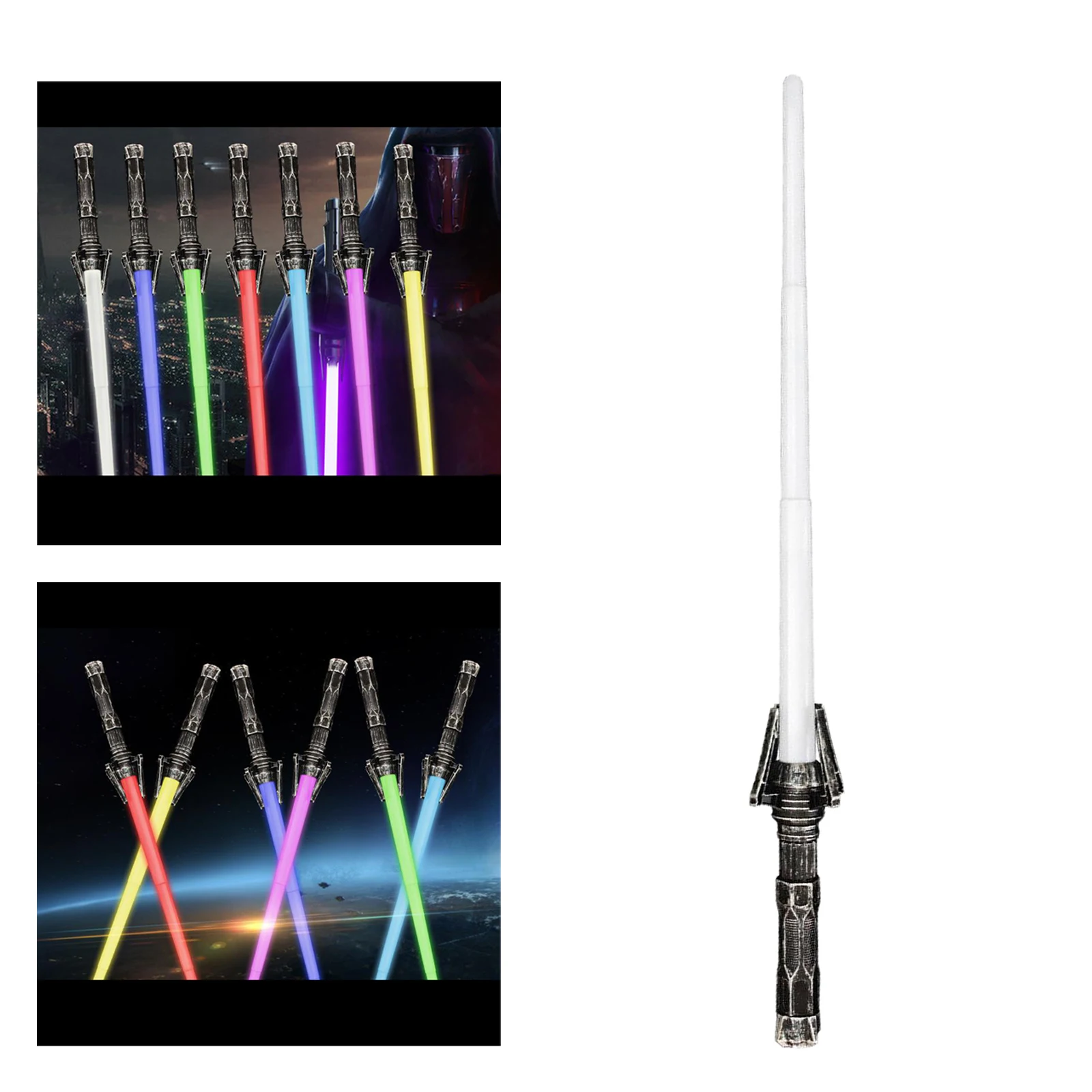 

Expandable Light Up Saber LED 7 Colors Flash Toy with Sound Dress Up