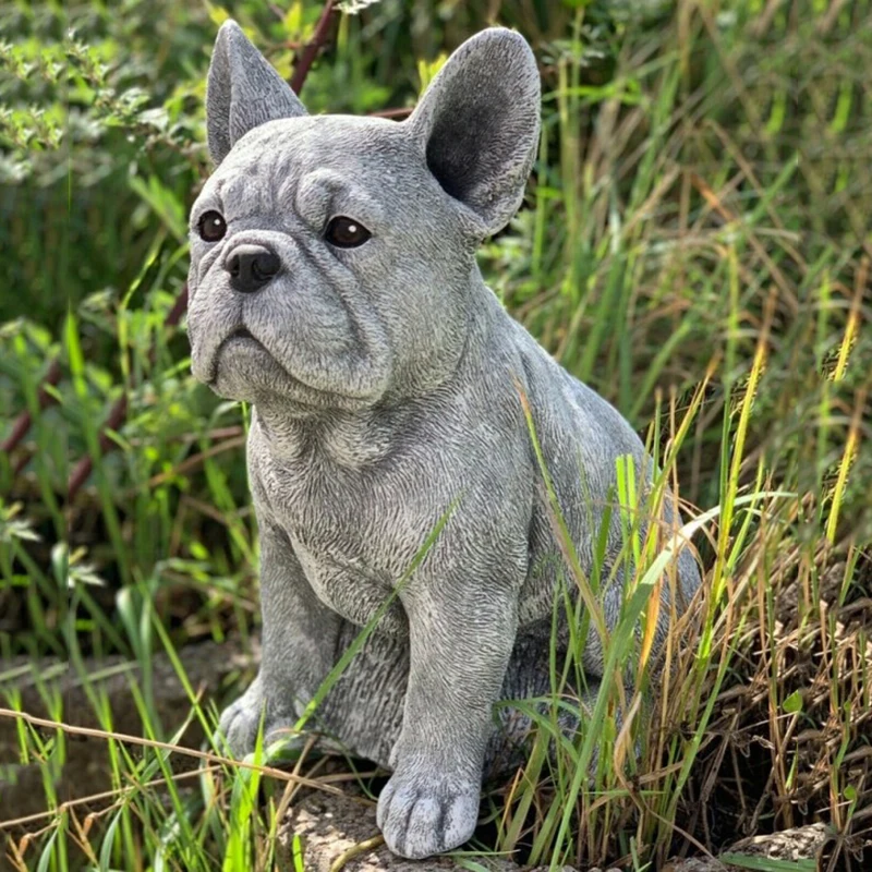 

French Bulldog Statue Garden Decor Resin Crafts Dog Lover Gift Sculpture Patio Lawn Courtyard Home Decoration HK3