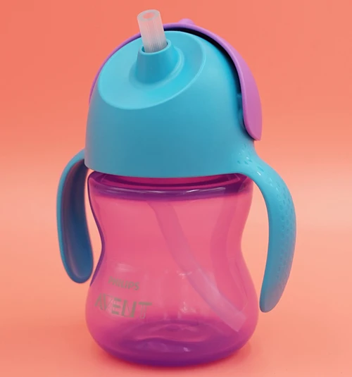 7oz 9M Avent My Bendy соломенная чашка Динозавр Детская бутылка 7 oz/200 ml 10 oz/300 ml 2/pack-синий/зеленый 9M+/12M - Цвет: 7oz 9M