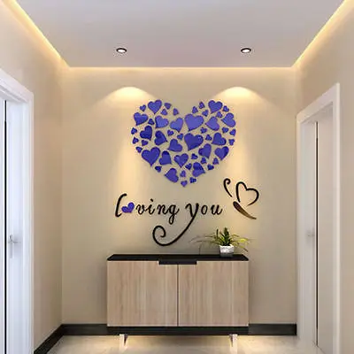 Removable 3D Acrylic Mirror DIY Home Wall Decal Vinyl Stickers Room Art Decor UK |