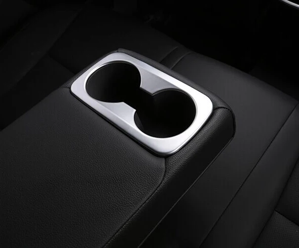 

For Hyundai Tucson 2016-2018 ABS Pearl Chrome Interior Rear Cup Drink Holder Cover Trim Bezel Frame Molding Garnish