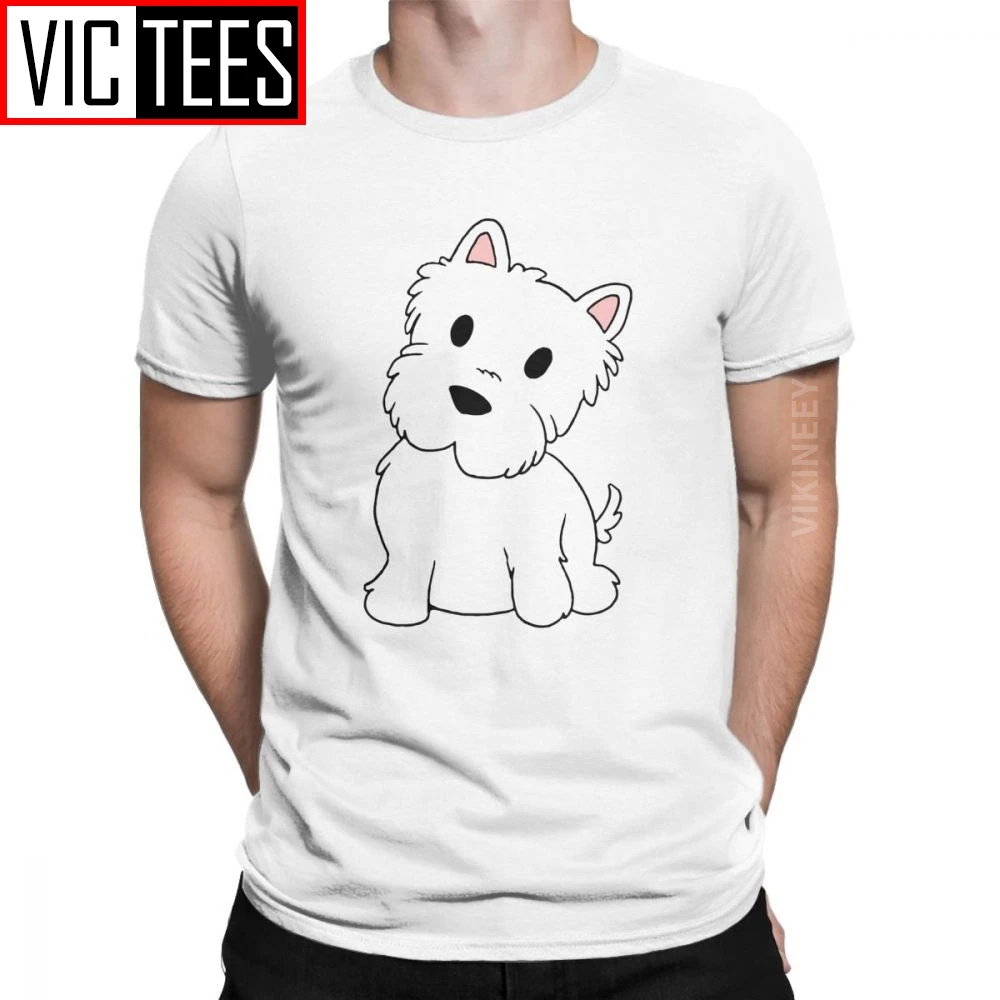 West Highland White Terrier футболка с рисунком из мультфильма для мужчин 100% хлопок новинка