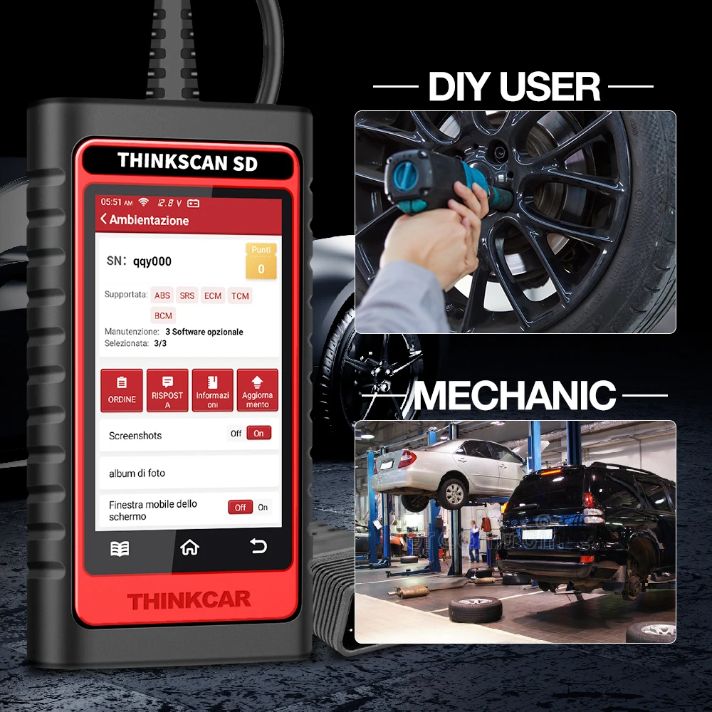 Сканер THINKCAR Thinkscan SD4 OBD2 сканер ABS SRS BCM TPMS Автомобильный CR619 автомобильный