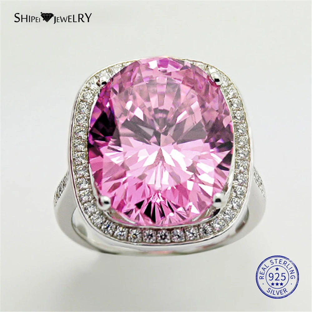 Женское кольцо из серебра 100% пробы с натуральным розовым сапфиром|Кольца| |