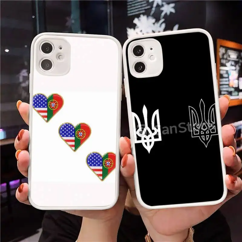 

Ukraine Phone Case For iPhone 12 11 Mini Pro XR XS Max 7 8 Plus X Matte transparent White Cover