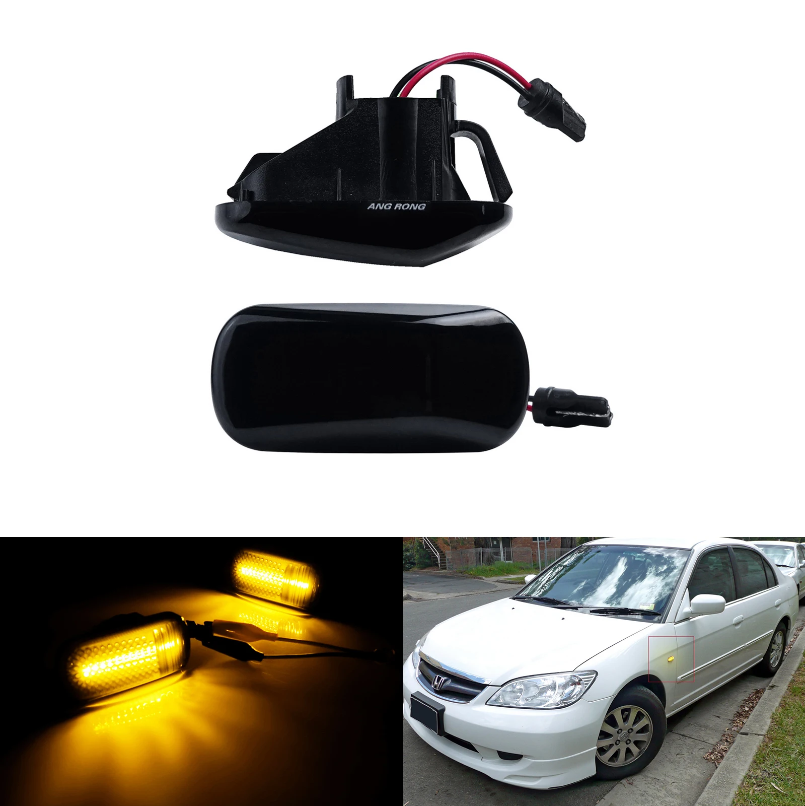 

Side Indicator LED Repeater Light Amber For Honda Civic Integra Jazz Stream CR-V