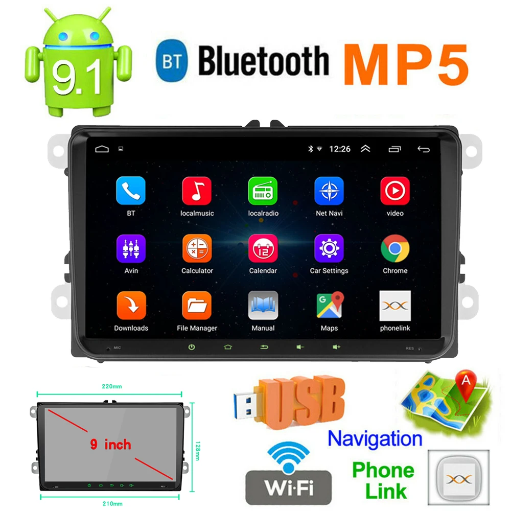 9 &quot2Din Android 10 1 автомобильный Радио мультимедийный плеер для VW/Volkswagen Passat B6 Tiguan Golf 5 6