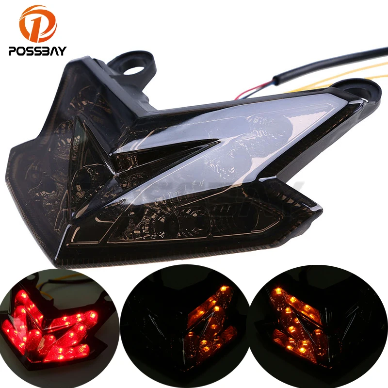 

POSSBAY Motorcycle Taillight with LED Turn Signal Light Flasher Cafe Racer Rear Brake Tail light for KAWASAKI Z800 2013 2014