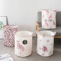 brand newleopard print series laundry basket storage bucket home storage folding bedroom storage diameter 35 height 45