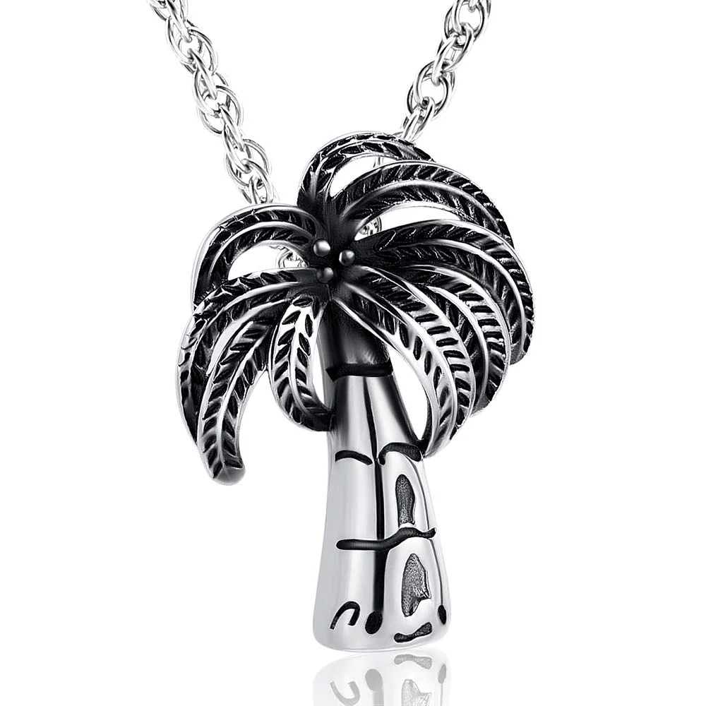 

Cremation Jewelry Coconut Tree Urn Necklace for Ashes for Women Men Keepsake Memorial Ashes Necklace