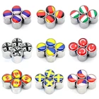 Флаги Великобритании, США, Италии, Франции, Германии, России, Национальный флаг, колесные шины из АБС-пластика, клапаны, алюминиевые штоки шин, воздушные колпачки, аксессуары для украшения