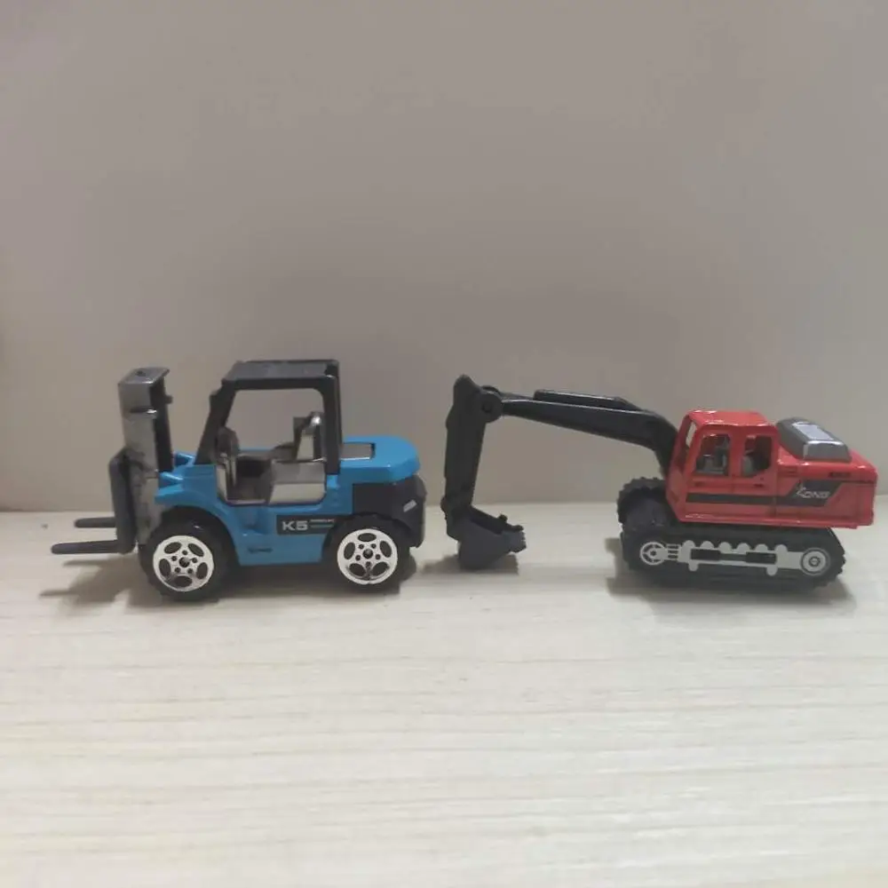 

Mini alloy engineering vehicle set toy children excavator forklift model gift